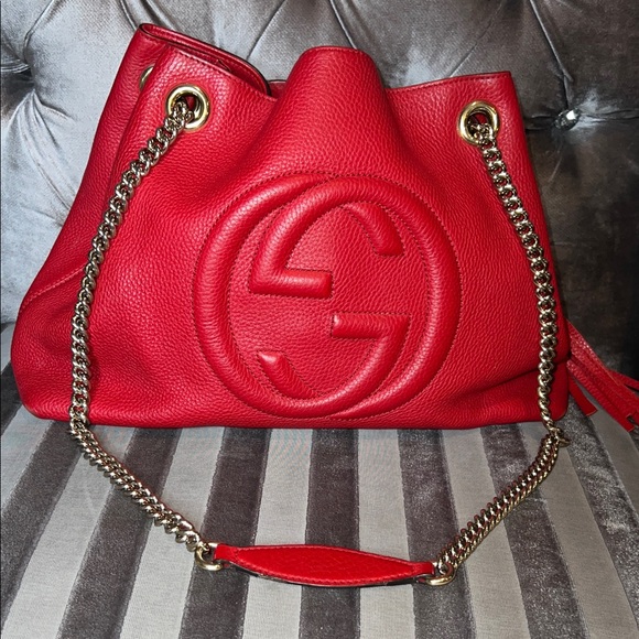 Gucci Handbags - YOU ARE LOOKING AT A TOTAL UNICORN 🦄 Gucci Soho Working Tote in Rare Red Alert 🔴